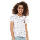 Disney's Minnie Mouse Juniors' Crop Tie-dye Tee, Teens, Size: Xs, White