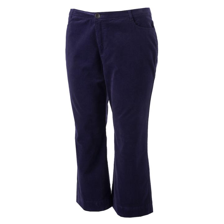 Lc Lauren Conrad Runway Collection Wide-leg Ankle Corduroy Pants - Plus Size, Women's, Size: 20 W, Dark Blue