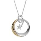 Wishes & Dreams By Leeza Gibbons Diamond Accent Sterling Silver & 10k Gold Circle & Star Pendant, Women's, White