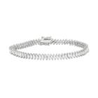 Sterling Silver Lab-created White Sapphire Marquise Tennis Bracelet, Women's, Size: 7.25