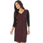 Women's Apt. 9&reg; Panel Sweater Dress, Size: Large, Black Bordeaux Scroll