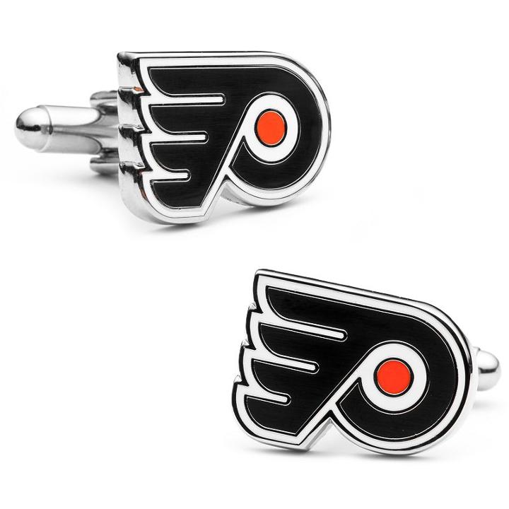 Philadelphia Flyers Rhodium-plated Cuff Links, Men's, Multicolor