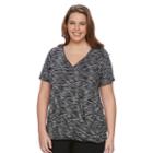 Plus Size Apt. 9&reg; Crossover V-neck Top, Women's, Size: 3xl, Black