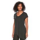 Women's Apt. 9&reg; Asymmetrical Tee, Size: Large, Black