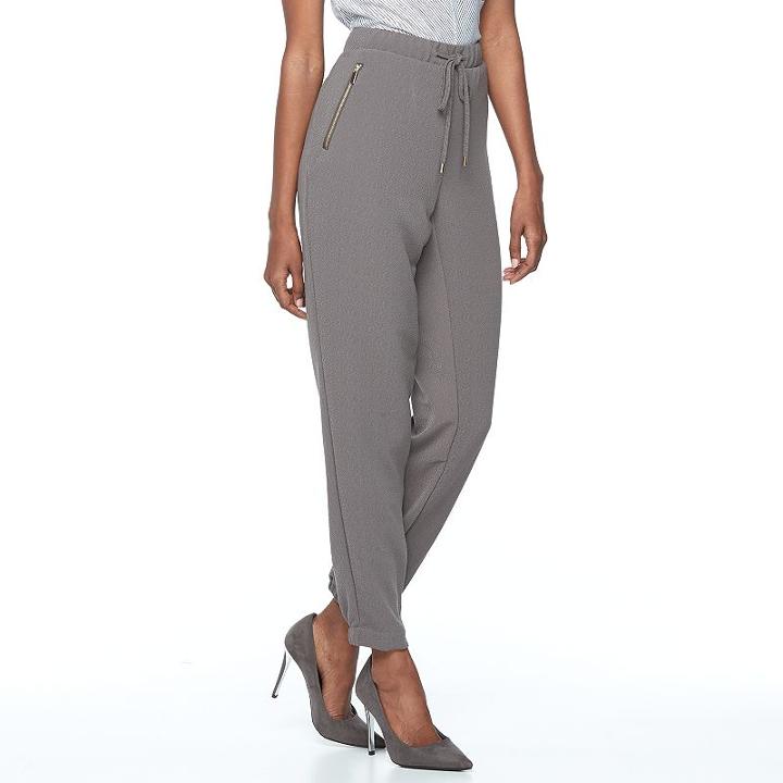 Women's Apt. 9&reg; Zipper Accent Jogger Pants, Size: Xs, Grey