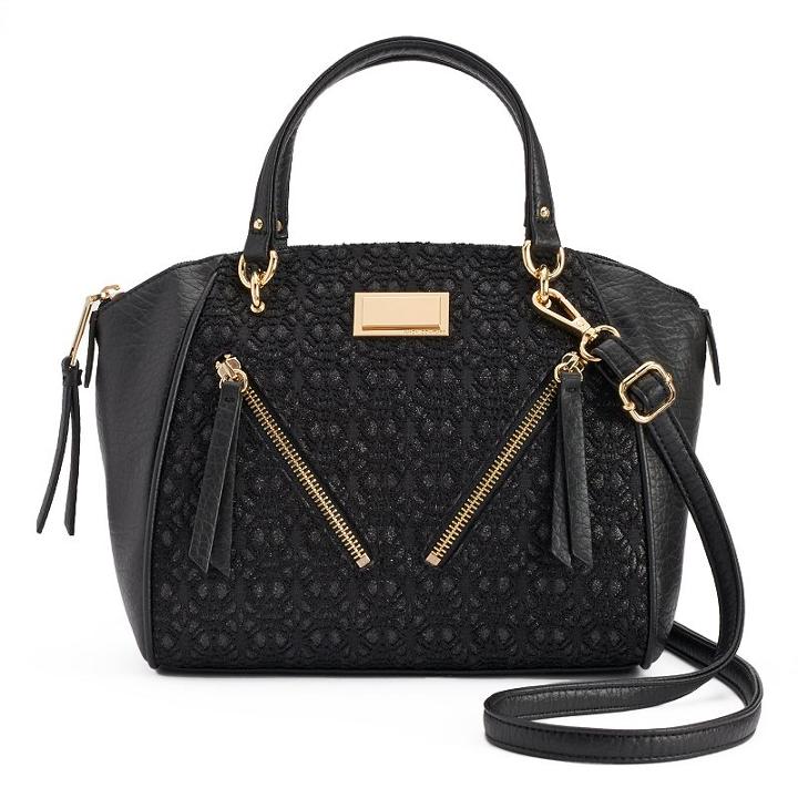 Juicy Couture Lace Diagonal Zipper Satchel, Women's, Grey