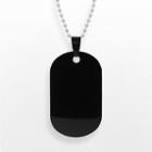 Lynx Stainless Steel Black Ion Dog Tag - Men, Size: 22, Grey
