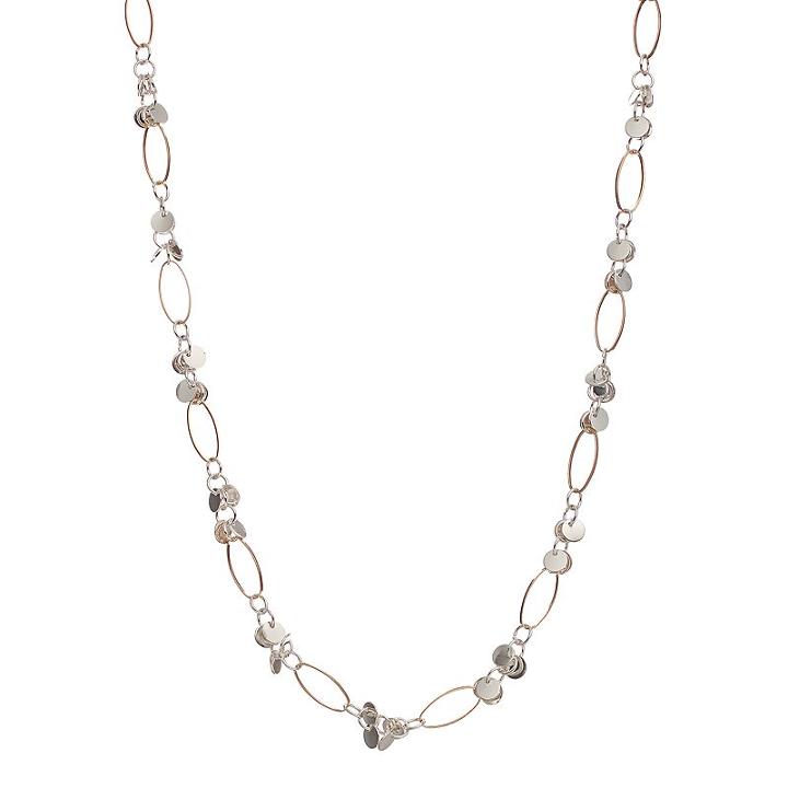 Apt. 9&reg; Two Tone Oval & Disc Cluster Long Necklace, Women's, Ovrfl Oth