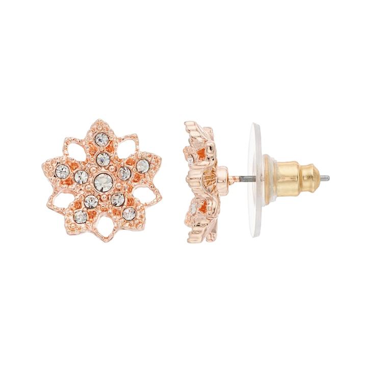 Lc Lauren Conrad Openwork Nickel Free Flower Stud Earrings, Women's, Light Pink