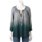 Plus Size Sonoma Goods For Life&trade; Dip-dye Peasant Top, Women's, Size: 0x, Lt Green