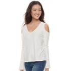 Juniors' So&reg; Cozy Cold-shoulder Top, Teens, Size: Large, White