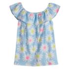 Girls 4-10 Jumping Beans&reg; Ruffle Shoulder Top, Size: 10, Light Blue