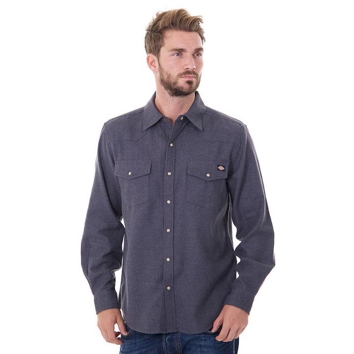 Big & Tall Dickies Solid Flannel Shirt, Men's, Size: 4xb, Grey (charcoal)