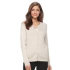 Women's Croft & Barrow&reg; Button-down Cardigan, Size: Xl, Lt Beige