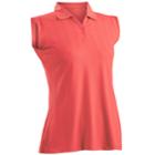 Women's Nancy Lopez Grace Sleeveless Golf Polo, Size: Medium, Med Orange