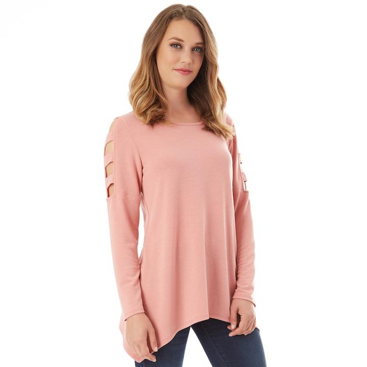 Women's Apt. 9&reg; Cage Sleeve Tee, Size: Xl, Med Pink