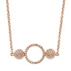 Lab-created White Sapphire 14k Gold Over Silver Triple Circle Necklace, Women's, Size: 17, Pink