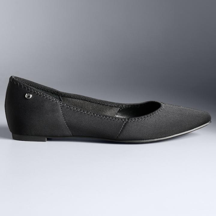 Simply Vera Vera Wang Degolden Women's Flats, Size: 9.5, Black
