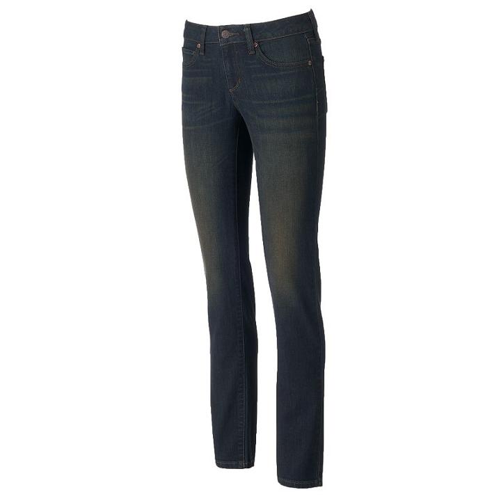 Women's Sonoma Goods For Life&trade; Slim Fit Straight-leg Jeans, Size: 16 Avg/reg, Dark Blue