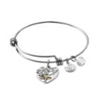 Love This Life If Daughters Were Flowers Crystal Bangle Bracelet, Women's, Silver