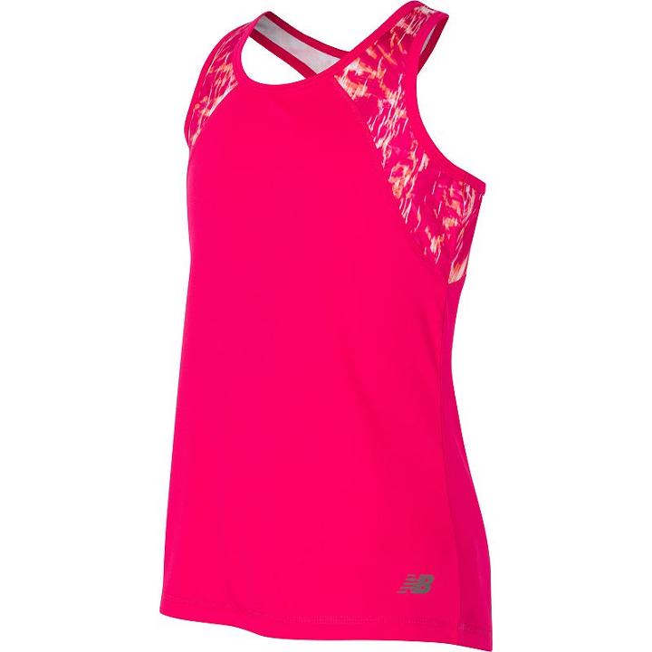 Girls 7-16 New Balance Fashion Performance Racerback Tank Top, Girl's, Size: 14, Dark Pink