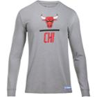 Men's Under Armour Chicago Bulls Charged Lockup Long-sleeve Tee, Size: Large, Gray