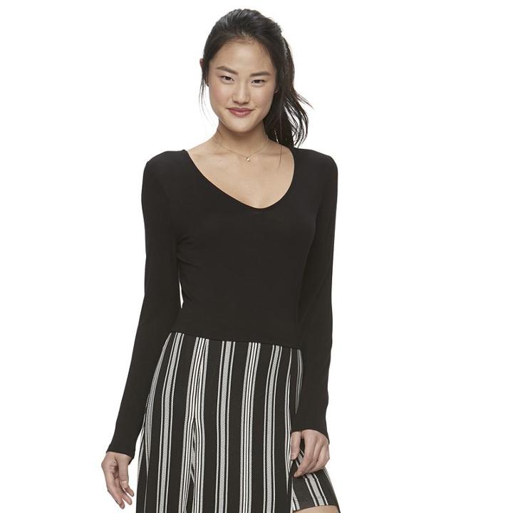 Juniors' Candie's&reg; Ladder Back Crop Top, Girl's, Size: Xl, Black