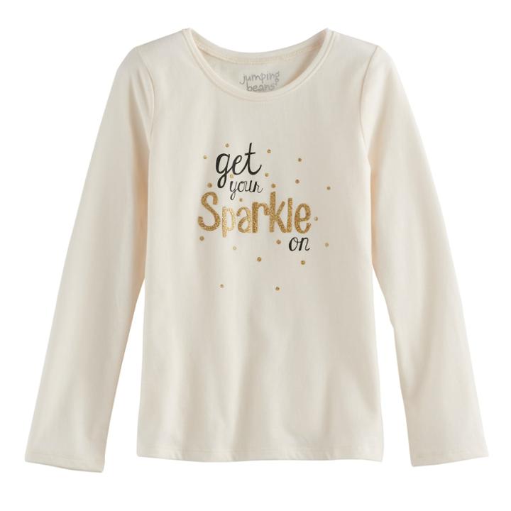 Girls 4-10 Jumping Beans&reg; New Year's Graphic Tee, Size: 4, White Oth