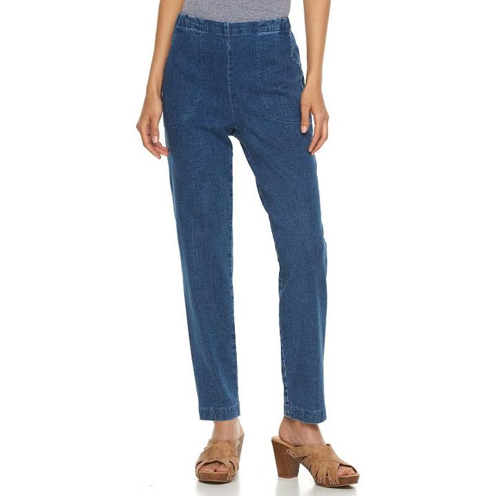 Petite Croft & Barrow&reg; Pull-on Jeans, Women's, Size: 4p-short, Blue