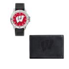 Wisconsin Badgers Watch & Trifold Wallet Gift Set, Boy's, Black