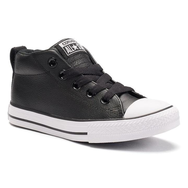Kid's Converse Chuck Taylor All Star Street Mid Shoes, Size: 2, Black