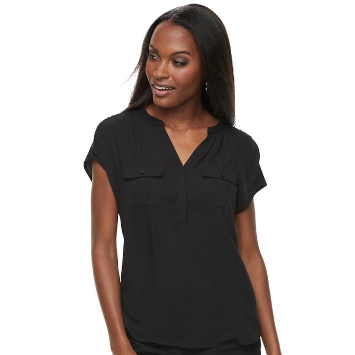 Women's Apt. 9 Dolman Blouse, Size: Medium, Black