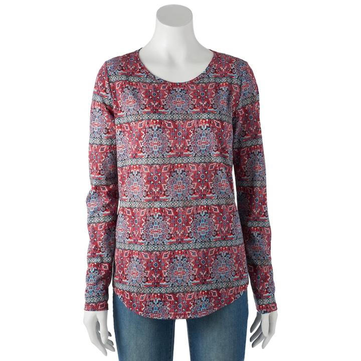 Women's Sonoma Goods For Life&trade; Everyday Crewneck Tee, Size: Large, Med Red