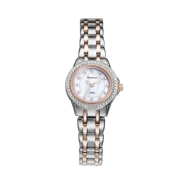 Armitron Women's Now Crystal Two Tone Watch - 75/5194mptr, Multicolor