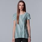 Women's Simply Vera Vera Wang Essential Textured Tee, Size: Large, Light Blue