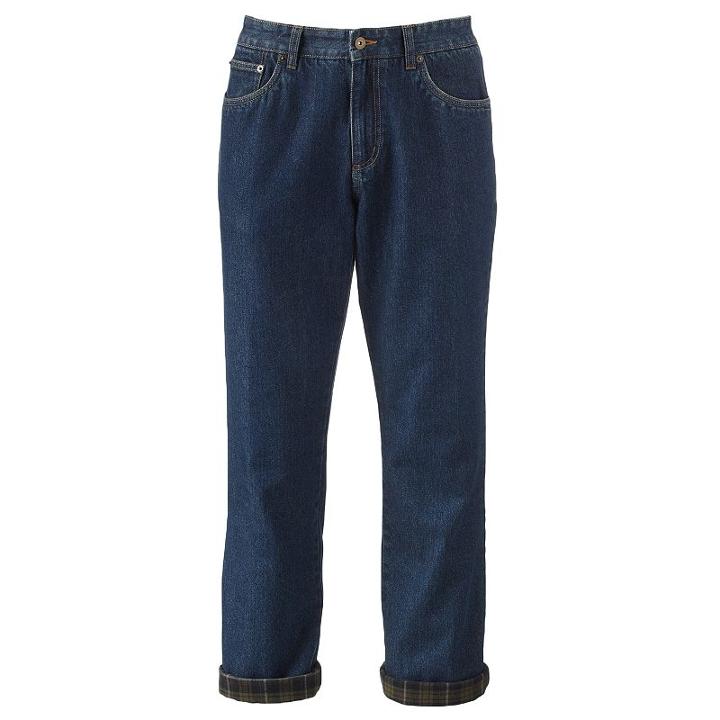 Big & Tall Croft & Barrow&reg; Classic-fit Flannel-lined Flat-front Jeans, Men's, Size: 52x30, Dark Blue