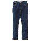 Big & Tall Croft & Barrow&reg; Classic-fit Flannel-lined Flat-front Jeans, Men's, Size: 52x30, Dark Blue