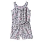 Toddler Girl Jumping Beans&reg; Print Pom-neck Romper, Size: 4t, Light Grey