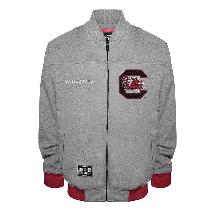 Men's Franchise Club South Carolina Gamecocks Edge Fleece Jacket, Size: Small, Grey