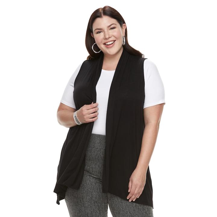 Plus Size Apt. 9&reg; Sleeveless Cardigan, Women's, Size: 3xl, Black