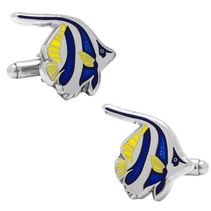 Angel Fish Cuff Links, Men's, Blue