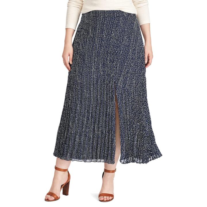 Plus Size Chaps Pleated Skirt, Women's, Size: 1xl, Blue (navy)