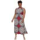 Plus Size Suite 7 Geometric Maxi, Women's, Size: 2xl, Dark Pink