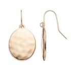 Chaps Hammered Oval Disc Nickel Free Drop Earrings, Women's, Gold