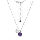 Kansas State Wildcats Crystal Sterling Silver Team Logo & Ball Pendant Necklace, Women's, Size: 18, Purple