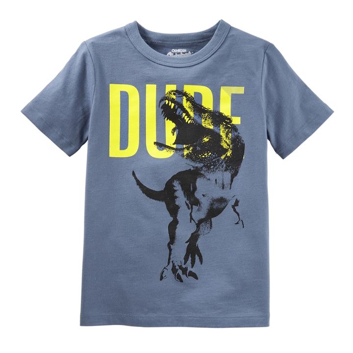 Boys 4-8 Oshkosh B'gosh&reg; Dude T-rex Dinosaur Graphic Tee, Size: 4/5, Med Blue