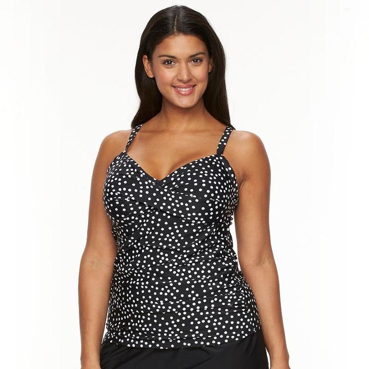 Plus Size Croft & Barrow&reg; Bust Enhancer Twist-front Tankini Top, Women's, Size: 22 W, Oxford