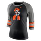 Women's Nike Oklahoma State Cowboys Striped Sleeve Tee, Size: Medium, Black