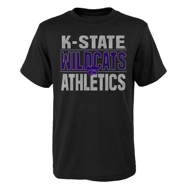 Boys' 4-18 Kansas State Wildcats Light Streaks Tee, Size: 16-18, Black