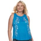 Juniors' Plus Size Mudd&reg; Slubbed Tank, Teens, Size: 2xl, Med Blue